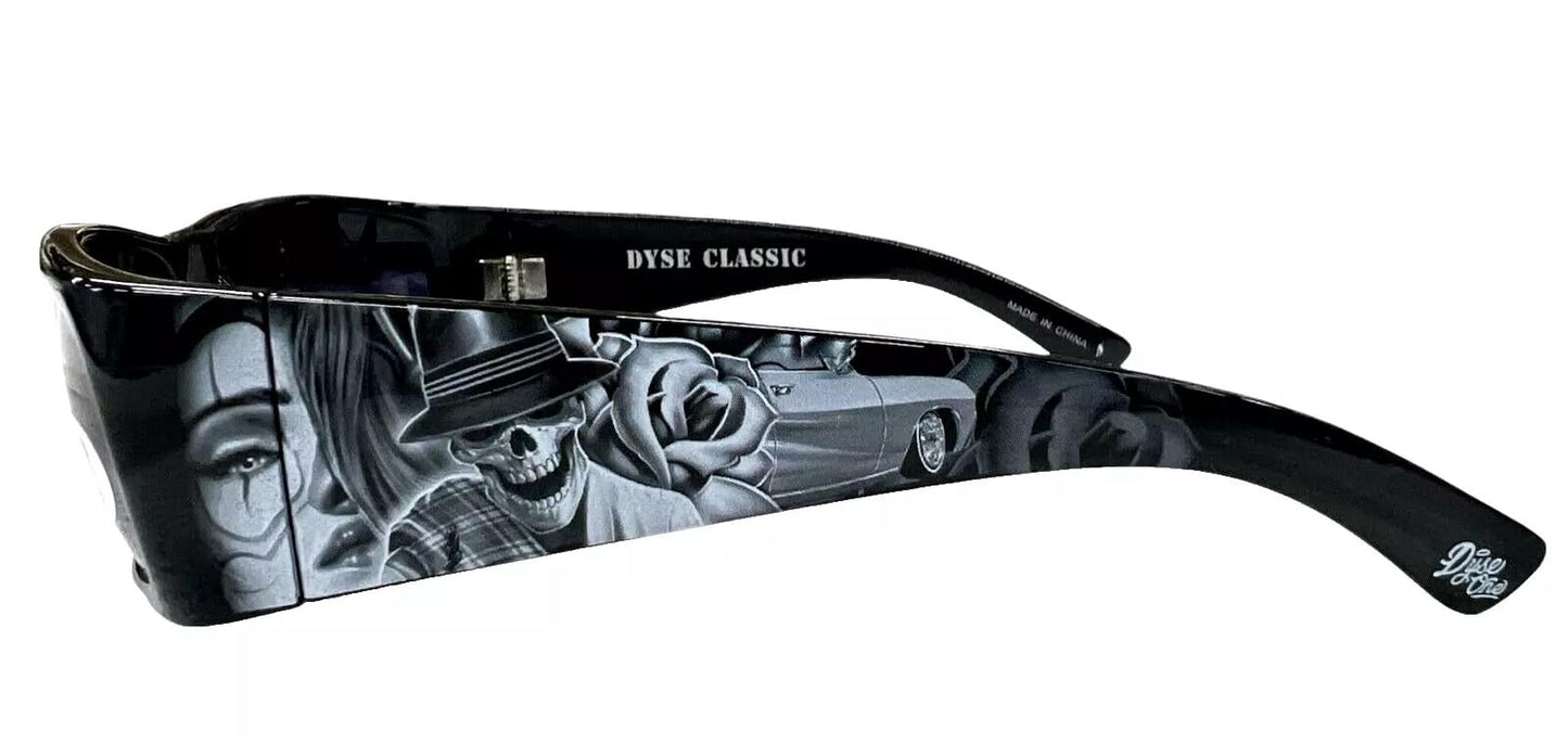 DYSE ONE Authentic Shades Darkness Car Skull Homie Chicano Sunglasses California Lowrider Locs Style