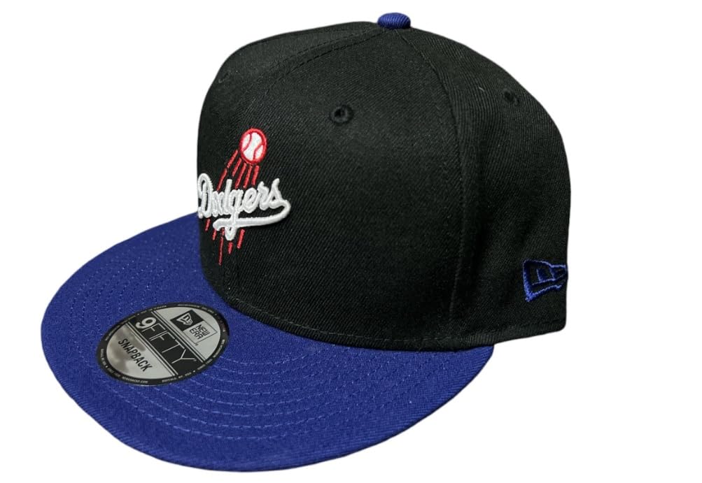 New Era Mens Los Angeles Dodgers Black Blue 9fifty Snapback Hat Cap