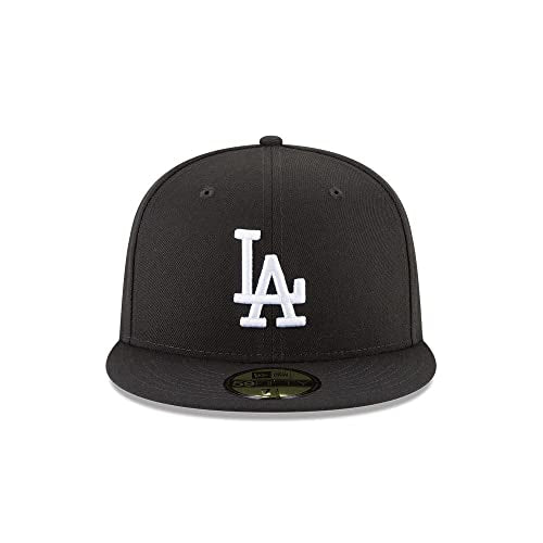 New Era Men's Black Baseball Cap - Los Angeles Dodgers Fitted Hat for Fans