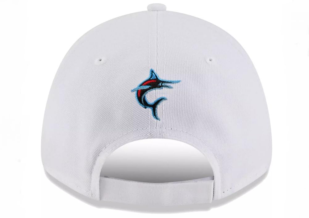 New Era Men's White Miami Marlins League II 9FORTY Adjustable Hat White/Black/Blue