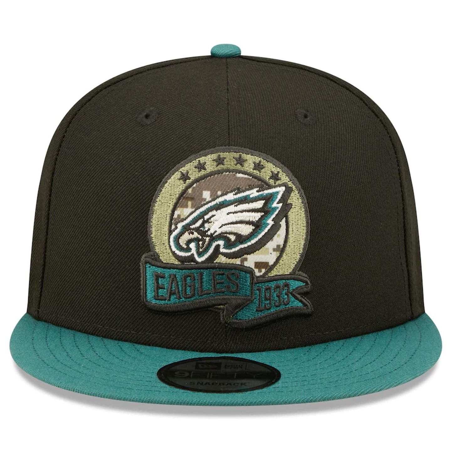 New Era 100% Authentic Exclusive Eagles 950 9FIFTY Snapback Cap Hat : One Size Fit Most (Salute to Service 2022) Black