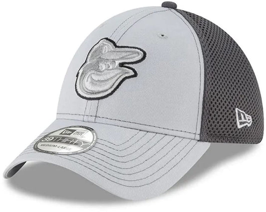 New Era Baltimore Orioles Grayed Out Neo 39Thirty Hat (as1, Alpha, m, l, Medium-Large), Gray