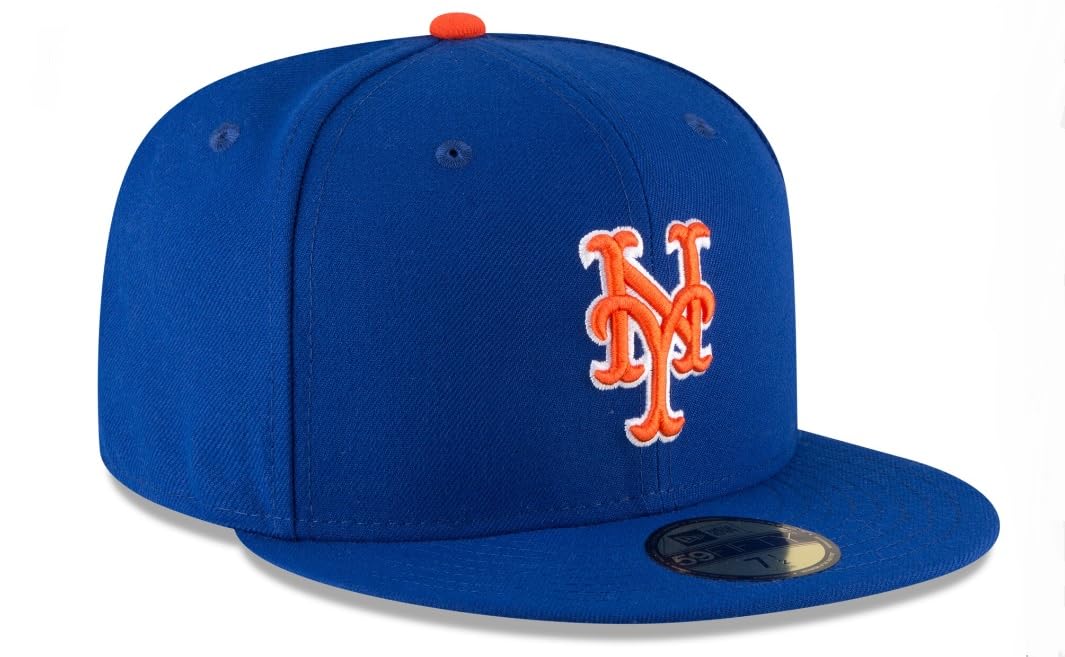 New Era Men's New York Mets Authentic Collection Alternate On-Field 59FIFTY Fitted Hat - Royal Blue (US, Numeric, 8, Royal Blue/Orange/Grey)