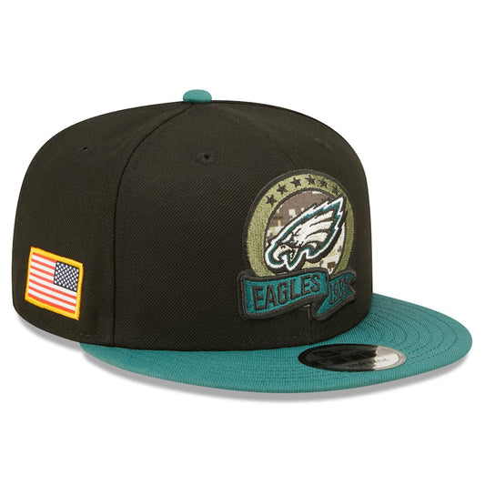New Era 100% Authentic Exclusive Eagles 950 9FIFTY Snapback Cap Hat : One Size Fit Most (Salute to Service 2022) Black