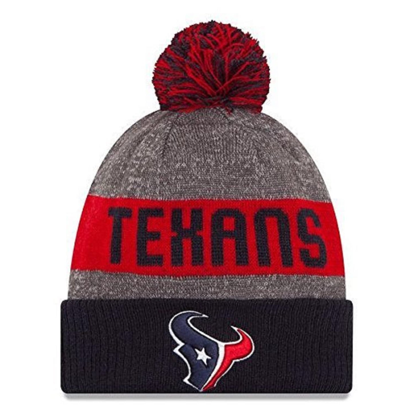 New Era Authentic Collection Texans Cold Weather Cuffed Knit Beanie Cap Hat One Size Fit Most (Onfield 16 Youth/BOY/Jr) Navy