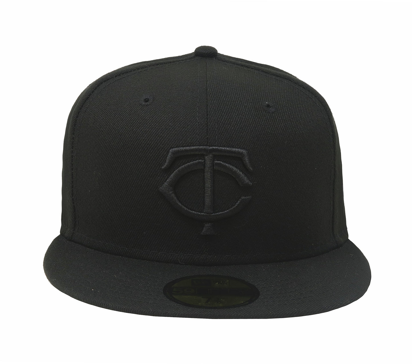 New Era 59Fifty Hat Minnesota Twins Black On Black Fitted Cap 11591135 (7 3/4)