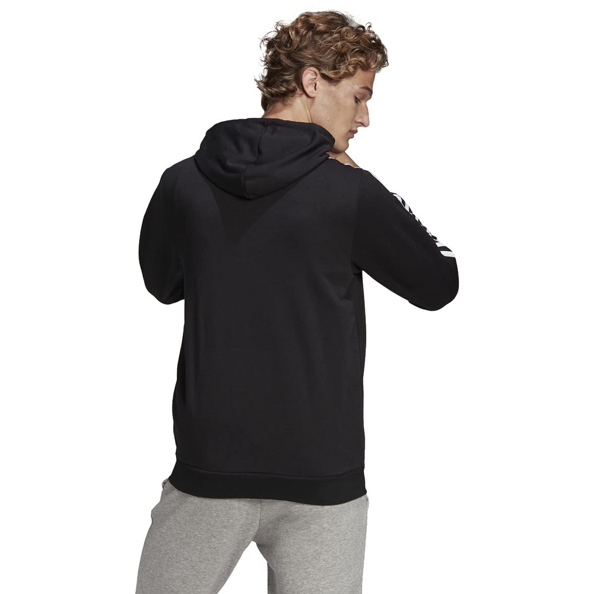 adidas Men's Essentials French Terry 3-Stripes Full-Zip Hoodie