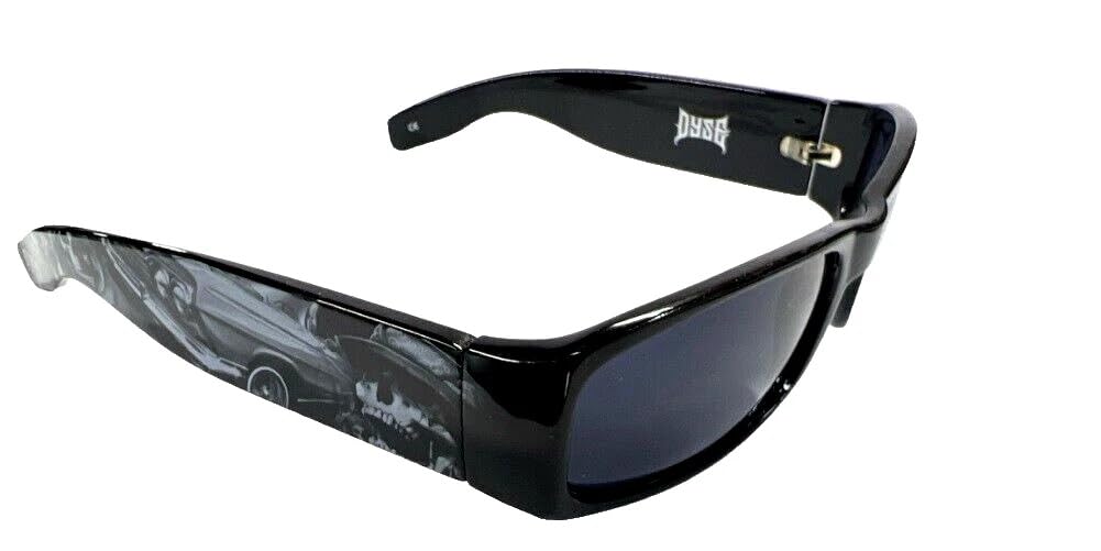 DYSE ONE Authentic Shades Good Times Skull Car Rose Ink Black Sunglasses California Lowrider Locs Style