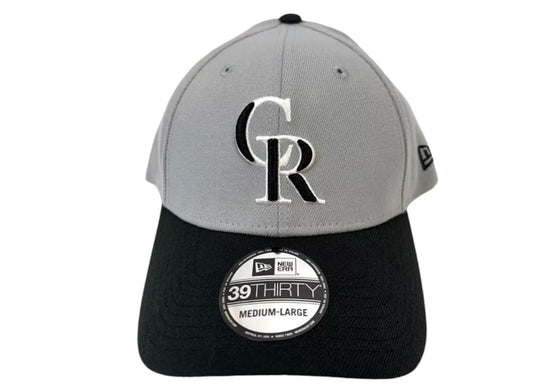 New Era Men's Colorado Rockies Classic Flex-Fit Hat -Gray/Black Stretch Cap (US, Alpha, Small, Medium, Grey/Black)