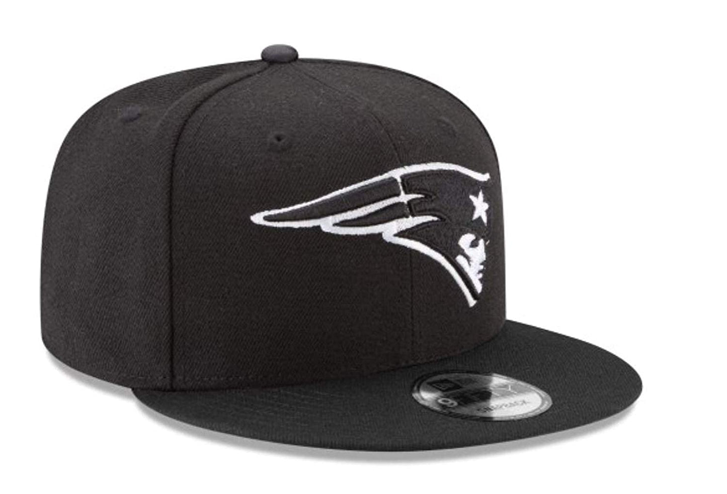 New Era Exclusive Selecition Men's Patriots Adjustable Cap Hat One Size Fit Most Snapback 9Fifty (Black/White Logo)