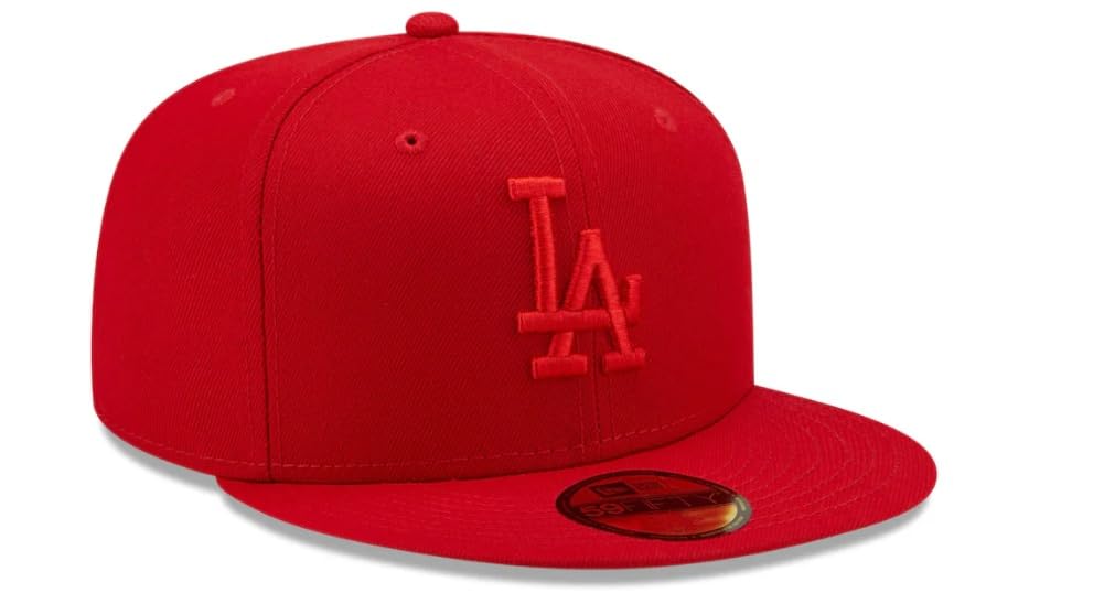 New Era Los Angeles Dodgers Authentic Scarlet Red 59Fifty Fitted Cap Hat (as1, Numeric, Numeric_7_and_3_eighths)