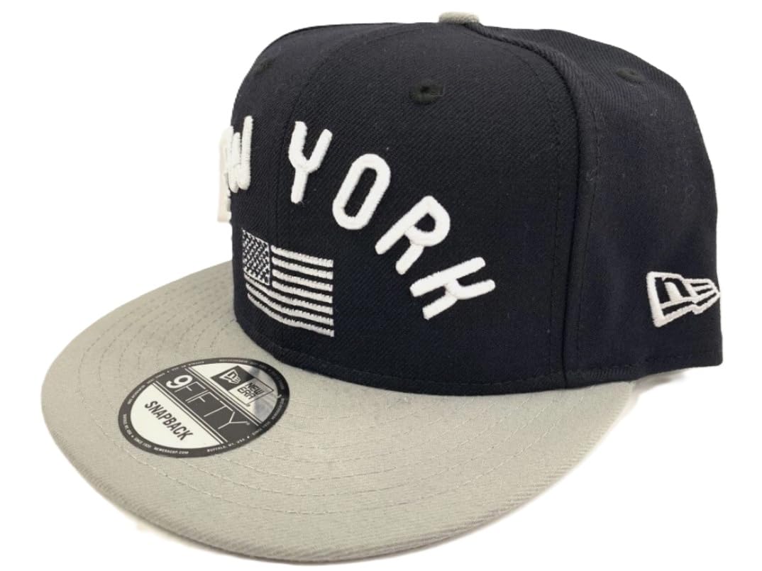 New Era Men's 9Fifty New York Yankees Paisan Snapback Adjustable Hat Cap - Navy/Grey