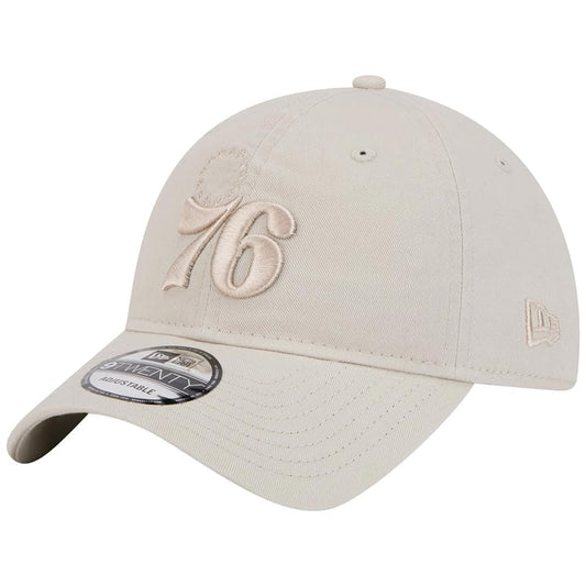 New Era Philadelphia 76ers 9TWENTY Color Pack Core Classic Strapback Cap, Adjustable Hat Beige