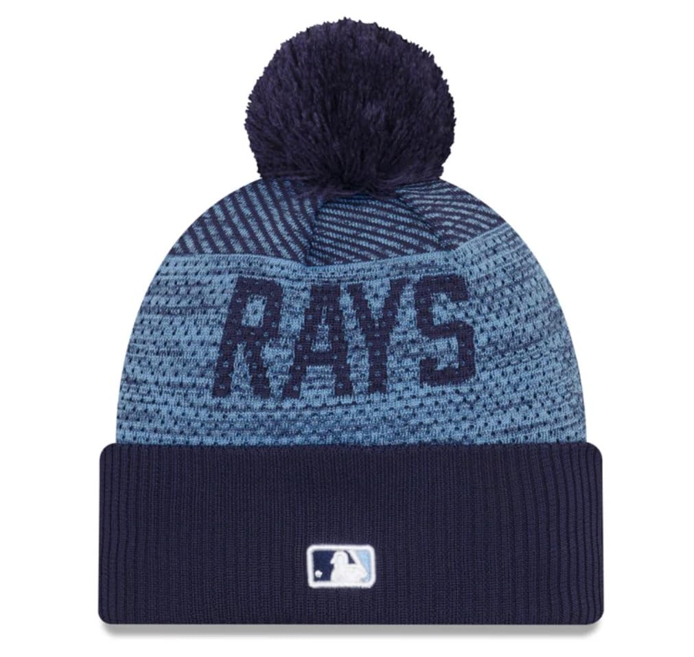 New Era Tampa Bay Rays Sport Knit Beanie Winter Fleace Lining Skully Blue