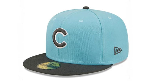 New Era Chicago Cubs Mens Blue 2T Color Pack 59FIFTY Fitted HAT (US, Numeric, 7 1/8, Light Blue/Dark Grey)