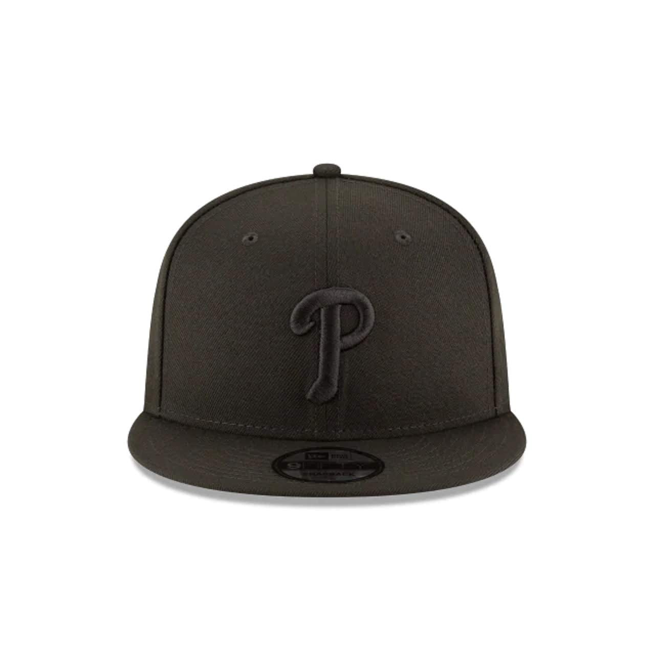 New Era mens Philladelphia Phillies Black Out Basic 9Fifty Snapback Adjustable Cap