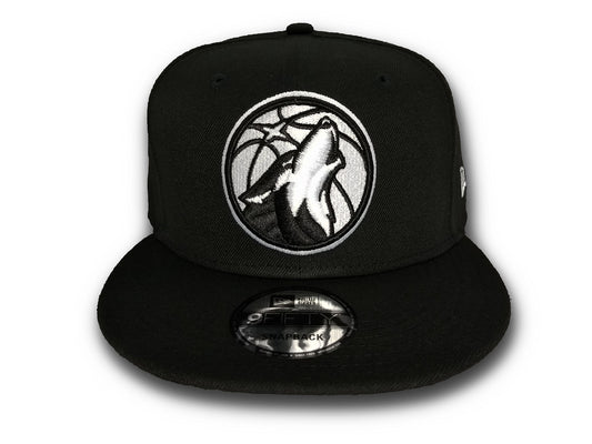 New Era Minnesota Timberwolves NBA Basic Black & White 9FIFTY Snapback Cap
