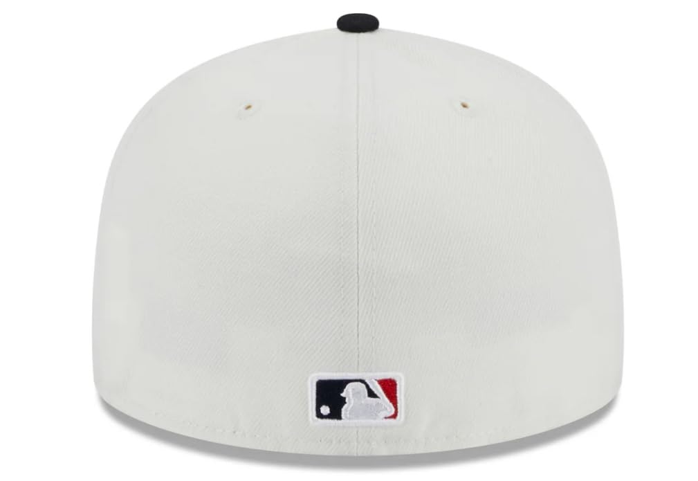 New Era Men's Boston Red Sox 2013 World Series Retro 59FIFTY Fitted Hat - Cream/Navy (US, Numeric, 7 3/8, Cream/Navy)