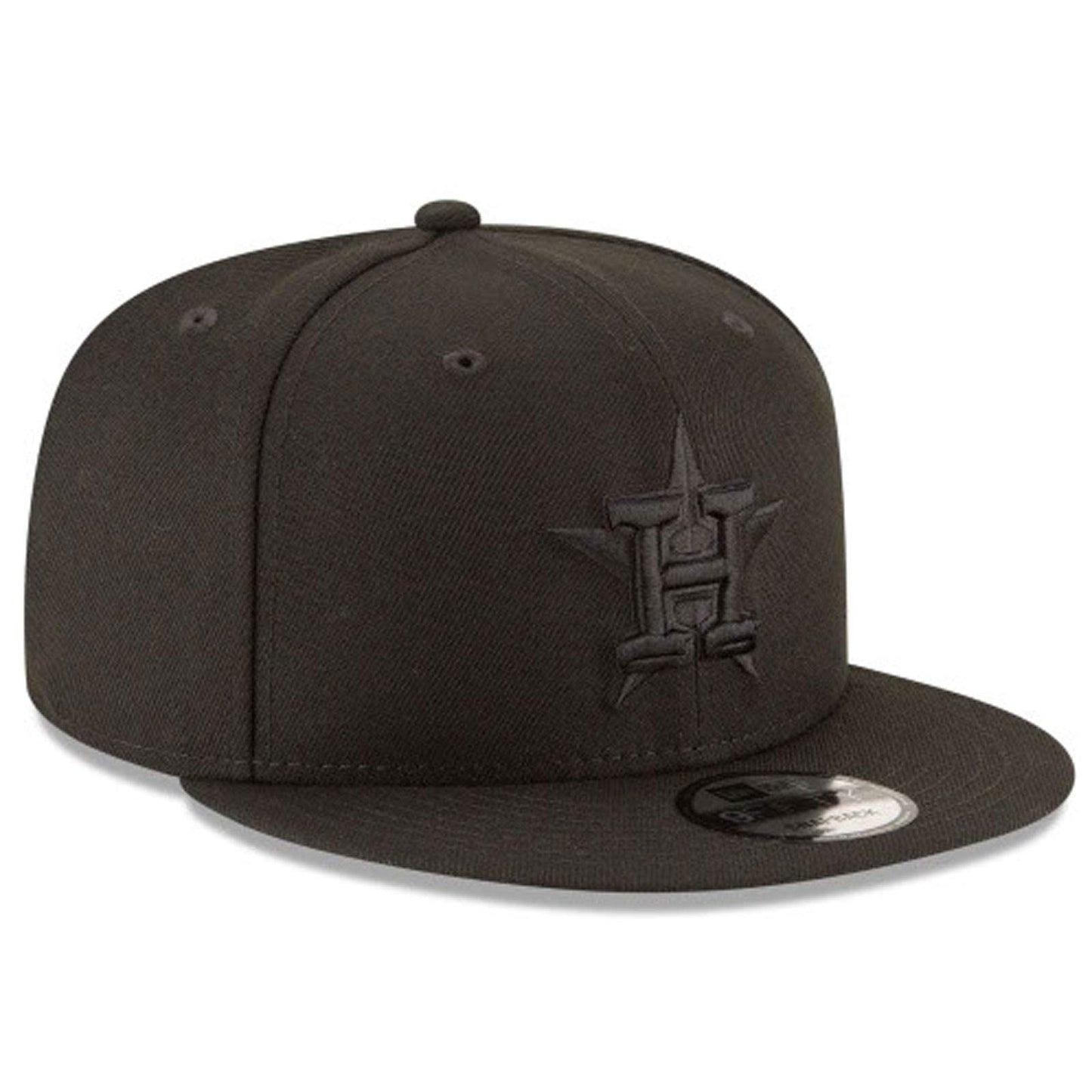 New Era Houston Astros MLB Basic Snapback Black on Black 950 Adjustable Cap