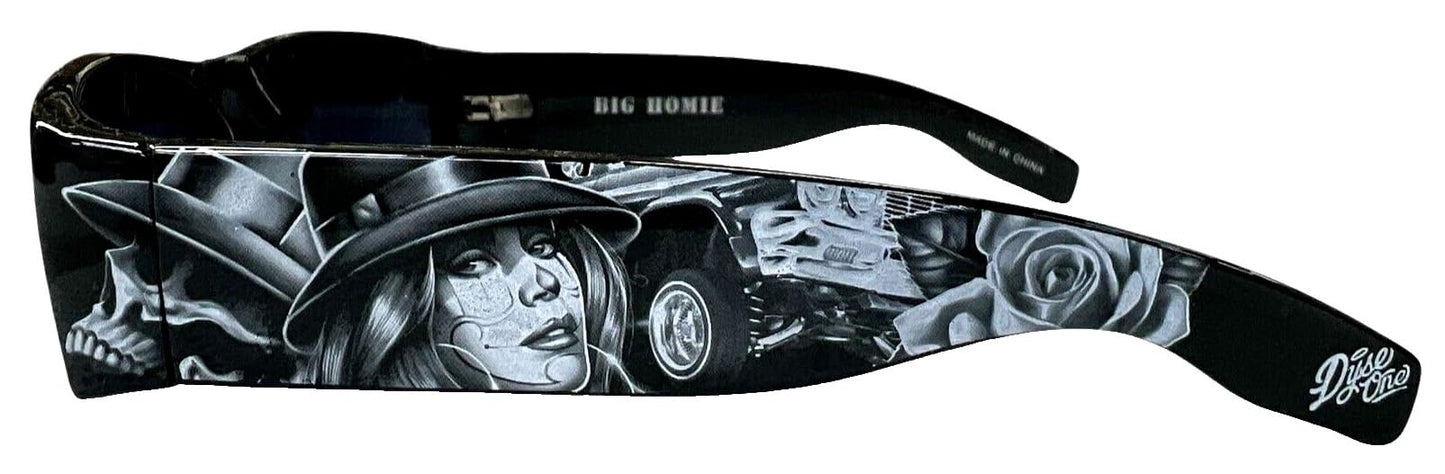 DYSE ONE Authentic Shades Fool Car Fedora Rose Chicano Sunglasses California Lowrider Locs Style