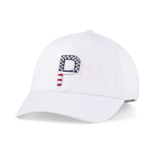 Puma Golf Women's Pars and Stripes P Classic Adj Hat, Bright White, One Size