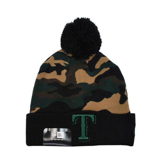 New Era Texas Rangers Beanie Woodcamo Black/Green Unisex Hat MLB