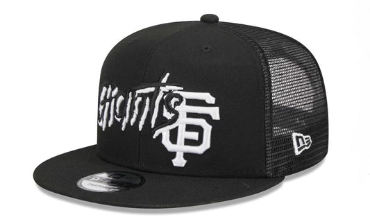 New Era Men's Trucker Mesh Street Dub 9fifty Snapback Hat Cap Baseball Adjustable - Black/White (US, Alpha, One Size, Black/White, San Francisco Giants)