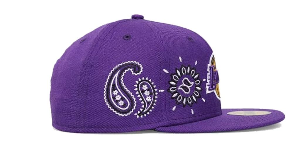 New Era Mens Los Angeles Lakers Paisley 9fifty Snapback Adjustable Baseball Hat Cap - Purple