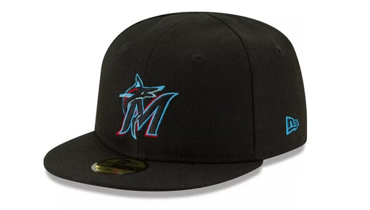 New Era Infant Miami Marlins Authentic Collection On-Field My First 59FIFTY Fitted Hat Size 6 Black/Blue