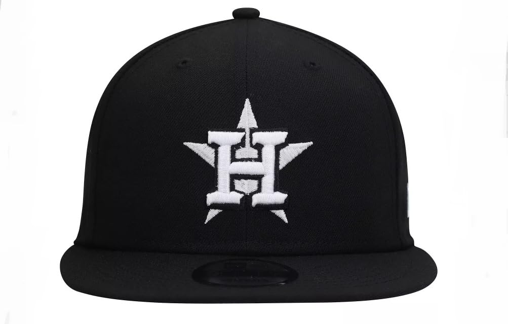 New Era Men's Black White Team 9FIFTY Snapback Hat (US, Alpha, One Size, Black/White, Houston Astros)