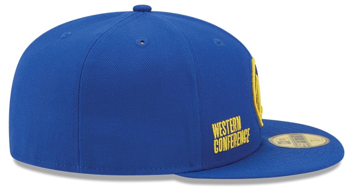 New Era 59fifty Golden State Warriors Identity Fit Fitted Hat Cap Men's Royal Blue (US, Numeric, 7 5/8, Royal Blue)