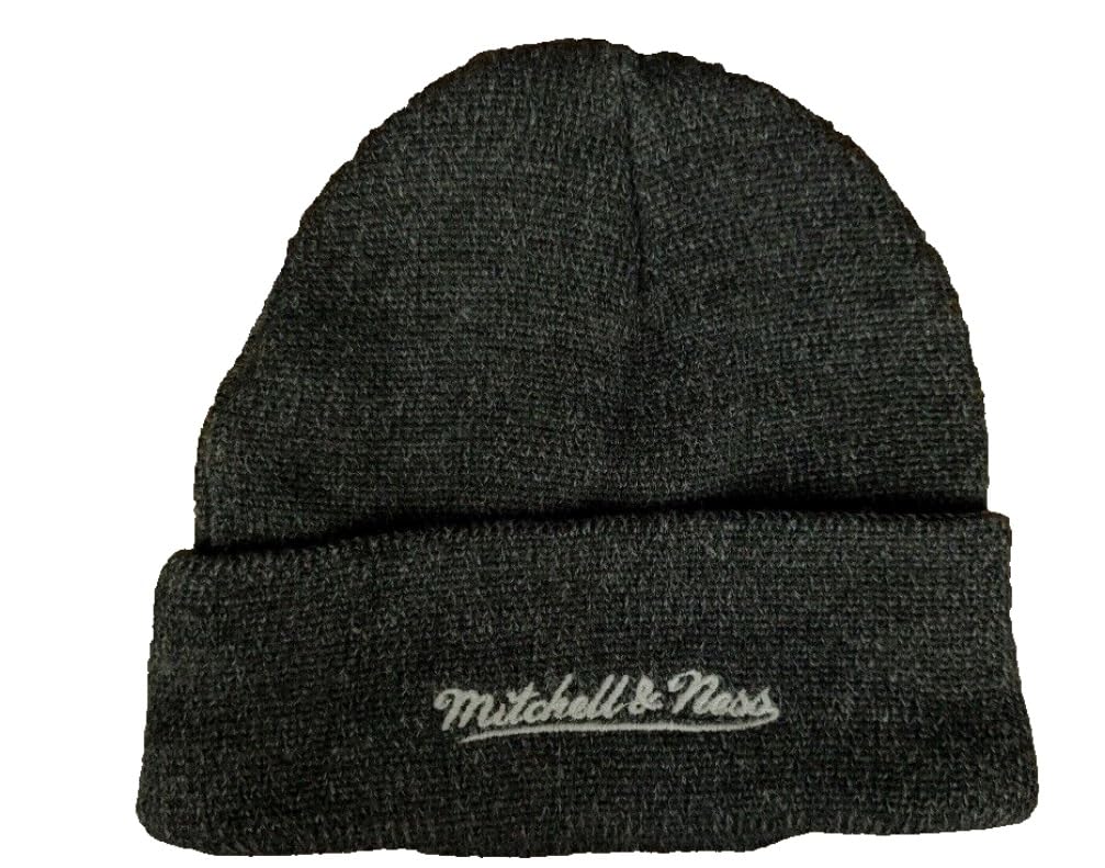 Mitchell & Ness LA Lakers Glow in The Dark Cuff Beanie Knit Cap 3D Script Logo Gray Hat NWT