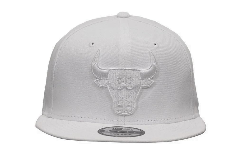 New Era Men's 9Fifty White/White Chicago Bulls Snapback Hat Cap - OSFM