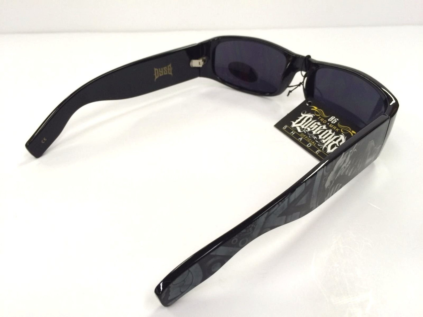 Dyse One Authentic Shades Aztec Skeleton Black Sunglasses California Lowrider Style