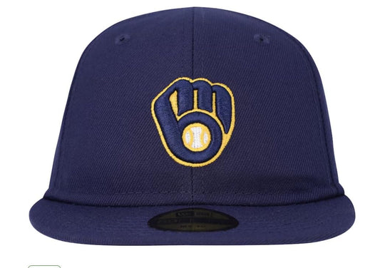 New Era Infant Milwaukee Brewers Game My 1st 59Fifty Fitted Hat Cap, Size 6 - Navy