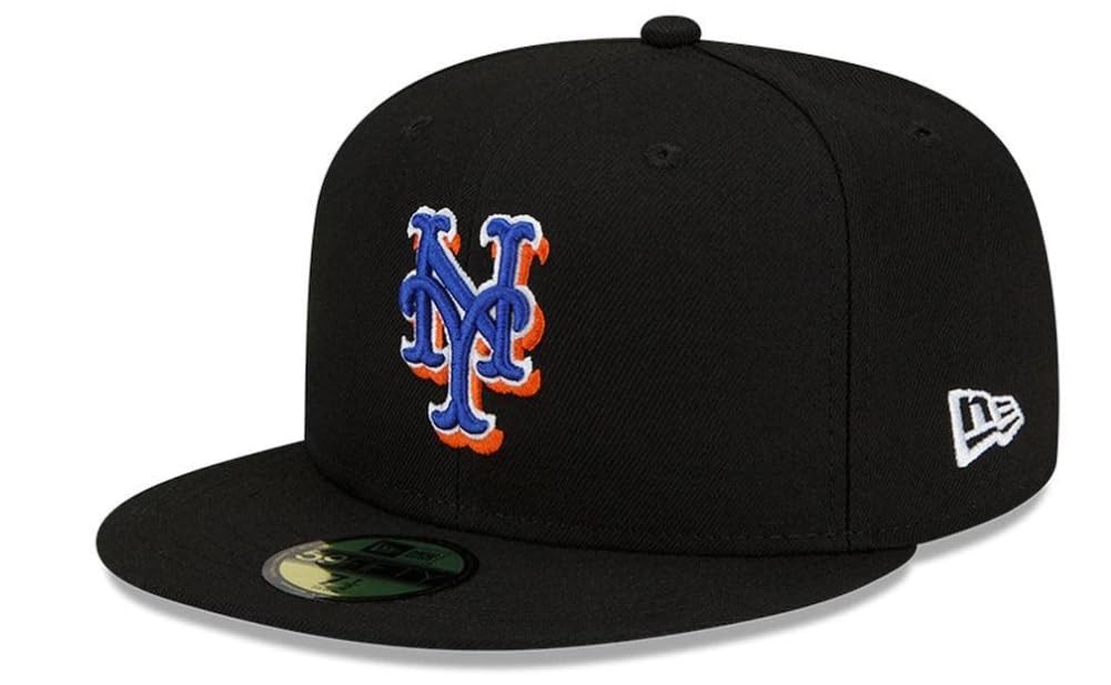 New Era Men's New York Mets Authentic Collection Alternate On-Field 59FIFTY Fitted Hat - Black (US, Numeric, 7, Black)