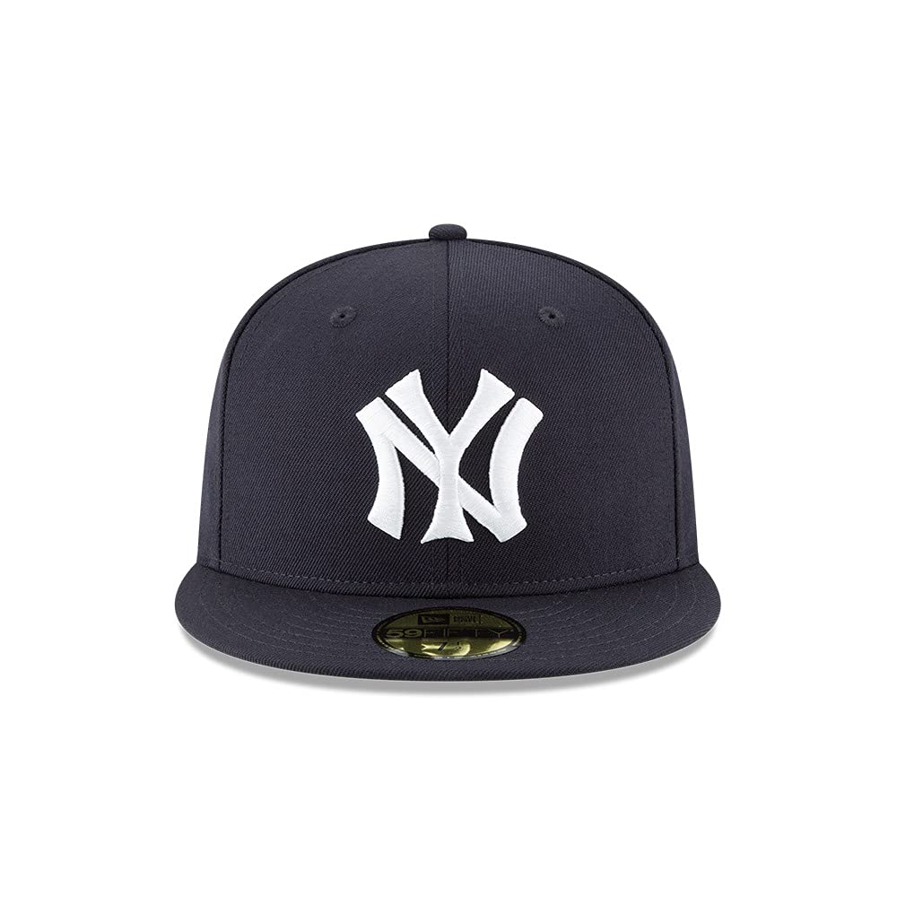 New Era NY New York Yankees 59FIFTY 1922 Cooperstown Wool Cap, Fitted Hat (7, Numeric_7) Navy Blue White