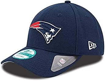 New Era Authentic 9Forty Adjustable Hat Dad Hat Velcro Closure- OSFM (Patriots New England Navy), Black