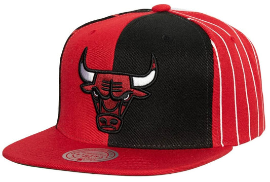 Mitchell & Ness Chicago Bulls What The Pinstripe Adjustable Snapback Hat Cap Multi Color