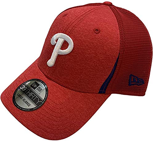 New Era Adult Men's Philadelphia Phillies Flexfit Cap Hat Red White (Medium/Large)