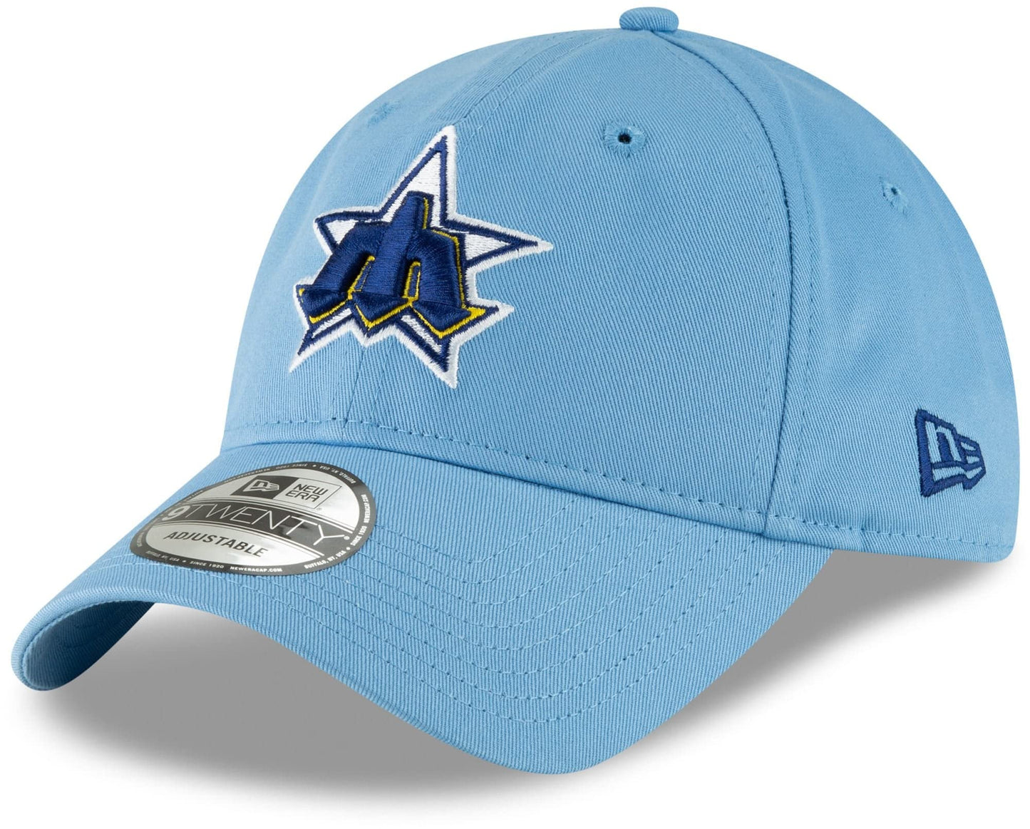 New Era Seattle Mariners Cooperstown Collection Light Blue 9Twenty Adjustable Hat, One Size