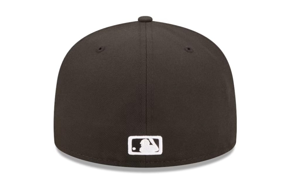 New Era Miami Marlins Black/White Basic 59FIFTY Fitted Cap Men's Hat 11875069 (US, Numeric, 7 3/8, Black/White)