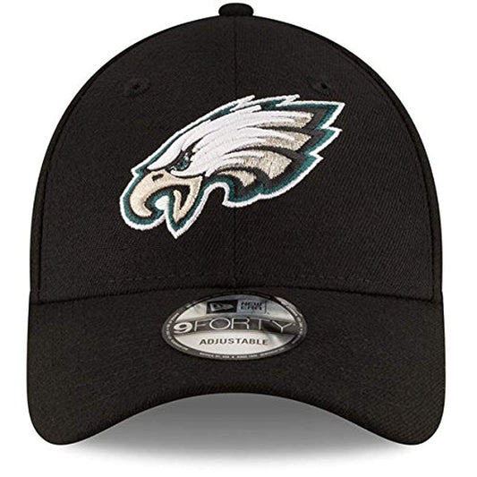 New Era Authentic 9Forty Adjustable Hat Dad Hat Velcro Closure- OSFM (Eagles Philadelphia Black)