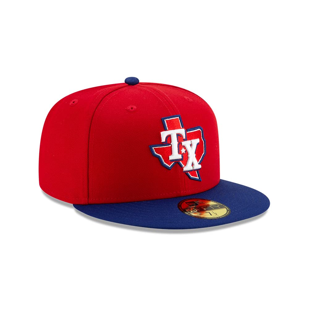 New Era Texas Rangers Authentic Collection Alt 3 59FIFTY Fitted Hat Cap Men's (7 3/8) Red/Royal Blue