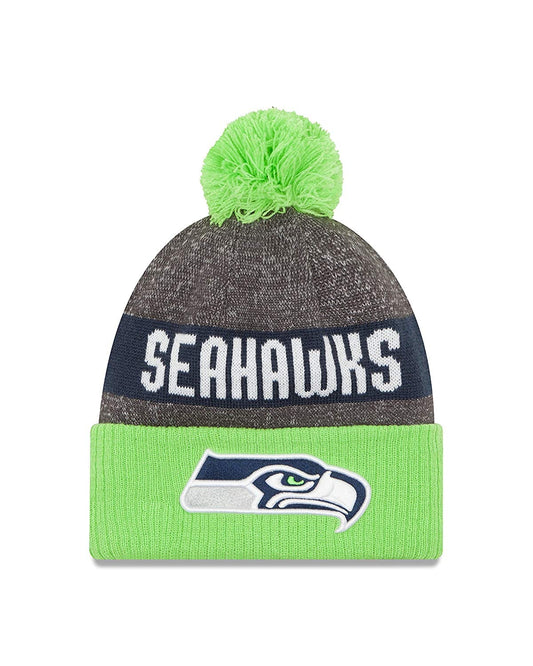 New Era Seahawks 12th Men Cold Weather Sideline Cuffed Knit Beanie Skully Cap Hat Salute to Service (Onfield Sideline Reverse Color) Navy