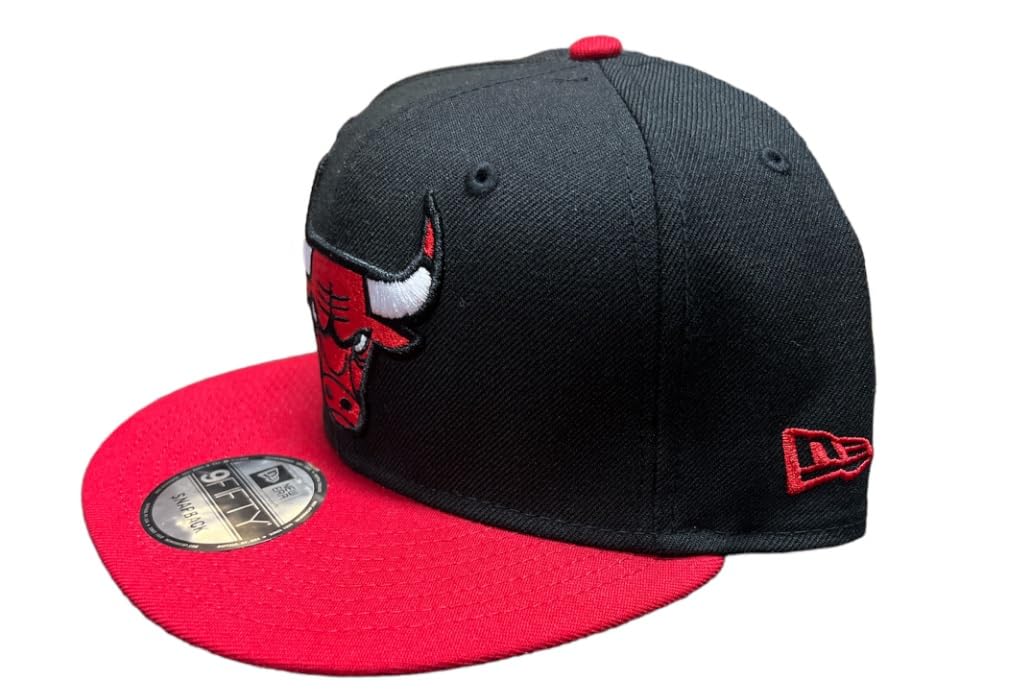 New Era Chicago Bulls Snapback 9FIFTY HAT 6X NBA Finals Champions Title Trophy Black RED