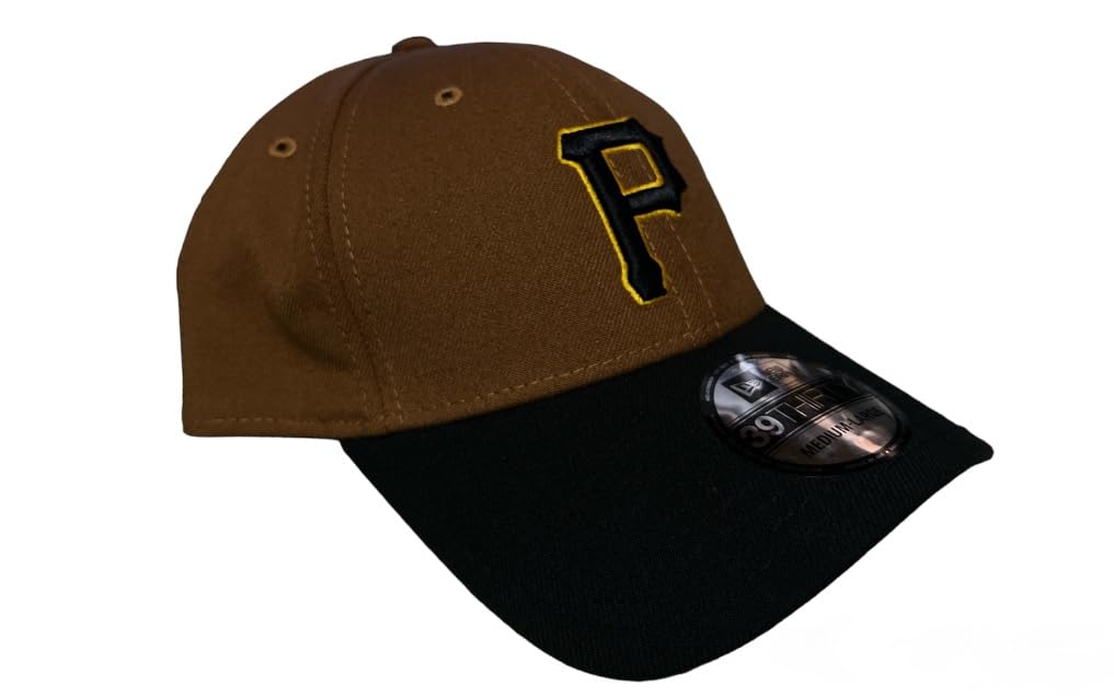 New Era Rare Pittsburgh Pirates Men's MLB Team Classic 39THIRTY Stretch Flex Fit Cap, Brown Black (US, Alpha, Large, X-Large, Brown/Black)