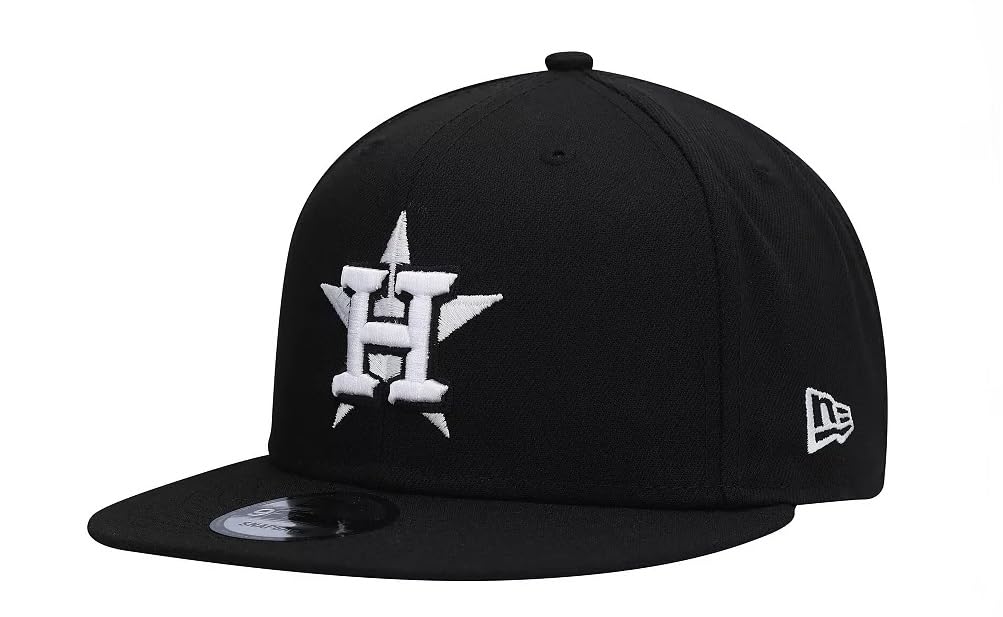 New Era Men's Black White Team 9FIFTY Snapback Hat (US, Alpha, One Size, Black/White, Houston Astros)