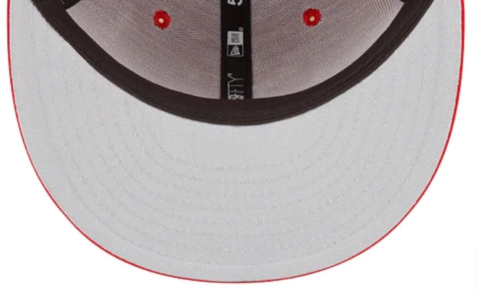 New Era Men's Oakland Athletics 1989 World Series Game Side Patch 59Fifty 5950 Fitted Hat Cap Scarlet Red/White (US, Numeric, 7 1/2, Red/White)