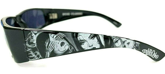 DYSE ONE Authentic Shades Rules No Evil Payasa Skeleton Black Sunglasses California Lowrider Style